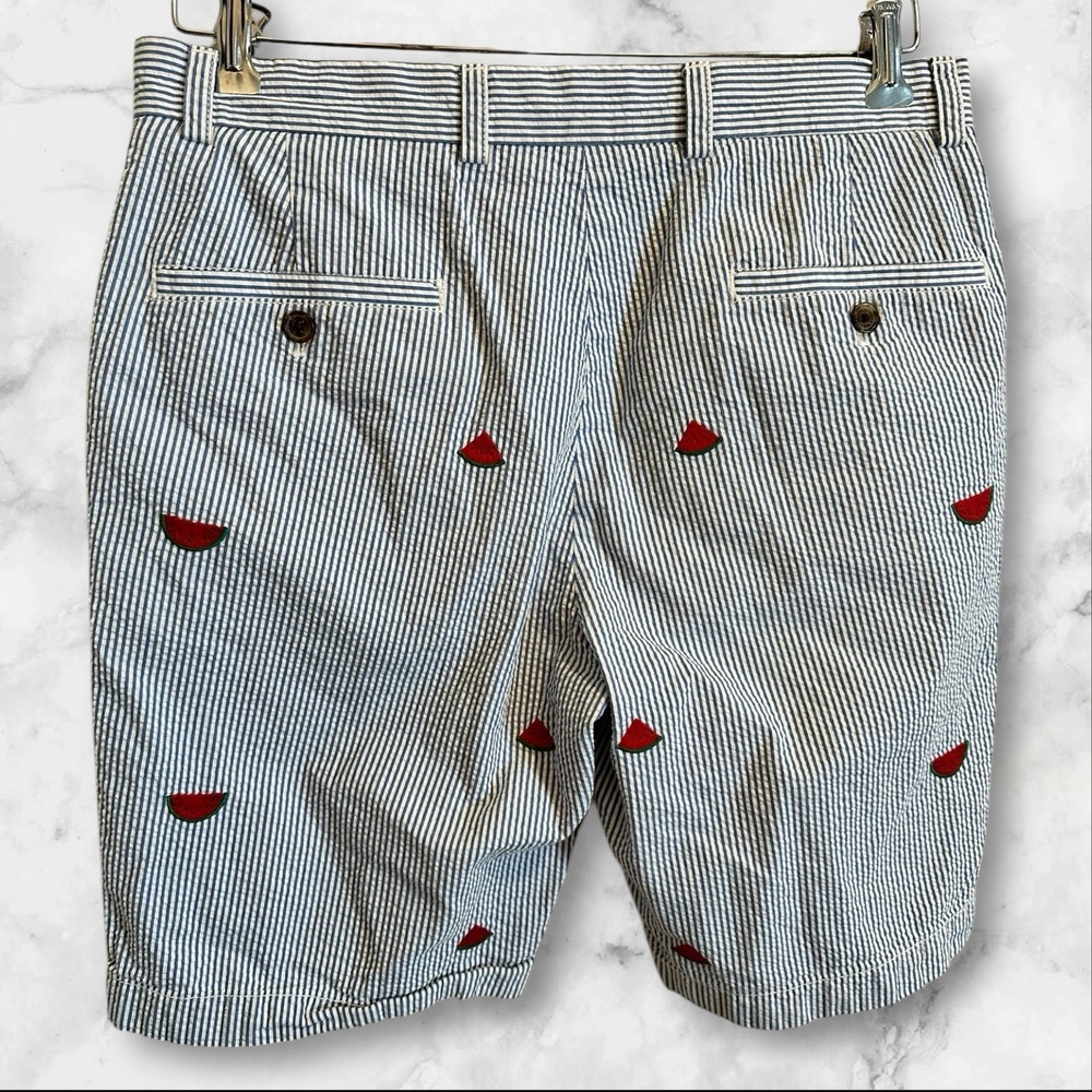Brooks Brothers Shorts Seersucker Striped watermelons Mens Size 32 32x10 - Picture 2 of 5